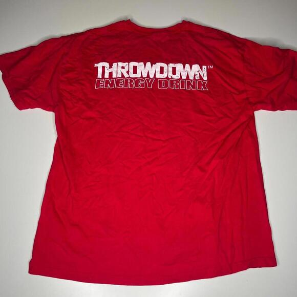 Vintage Throwdown Energy Drink T-Shirt Red Hanes Heavyweight MMA Promo Graphic T - Picture 4 of 6